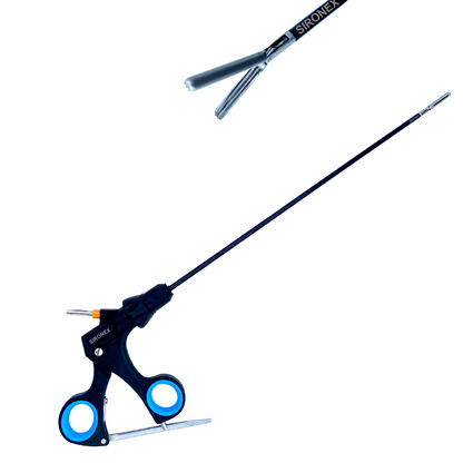 SIRONEX laparoscopic DeBakey grasper 5mm x 330mm reusable surgical instrument manufactured from premium surgical-grade stainless steel for atraumatic tissue grasping, manipulation, and retraction during minimally invasive laparoscopic surgery. Fully autoclavable and compatible with standard 5mm trocars, making it suitable for hospitals, surgical centers, medical colleges, and professional general surgery, gastrointestinal surgery, gynecology, and urology procedures.