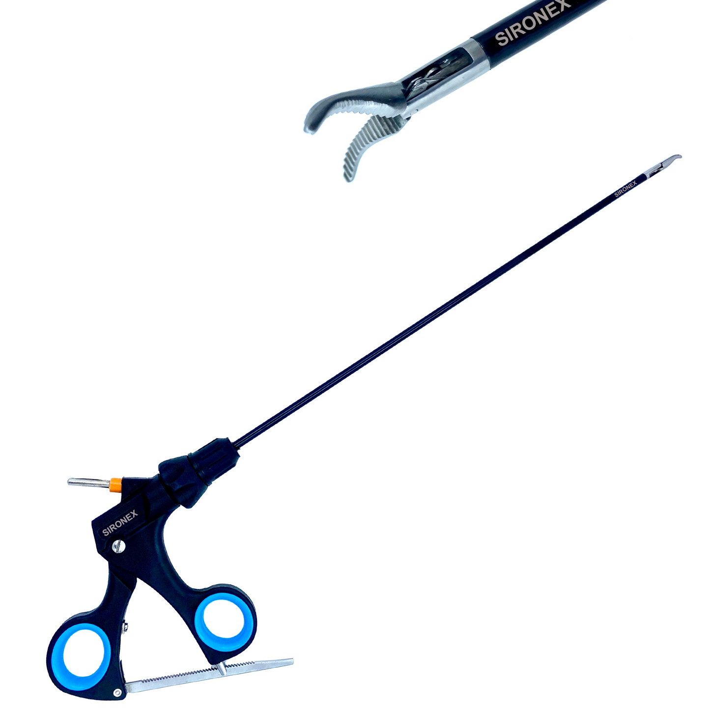 SIRONEX laparoscopic Maryland grasper 5mm x 330mm reusable surgical instrument manufactured from premium surgical-grade stainless steel for precise tissue grasping, blunt dissection, and atraumatic tissue manipulation during minimally invasive laparoscopic surgery. Fully autoclavable and compatible with standard 5mm trocars, making it ideal for hospitals, surgical centers, medical colleges, and professional general surgery, gynecology, urology, and gastrointestinal surgery procedures.