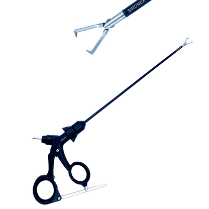 SIRONEX laparoscopic Tenaculum grasper Storz pattern 5mm x 330mm reusable surgical instrument manufactured from premium surgical-grade stainless steel for firm tissue grasping, traction, and retraction during minimally invasive laparoscopic surgery. Fully autoclavable and compatible with standard 5mm trocars, making it ideal for hospitals, surgical centers, medical colleges, and professional general surgery, gynecology, gastrointestinal surgery, and urology procedures.