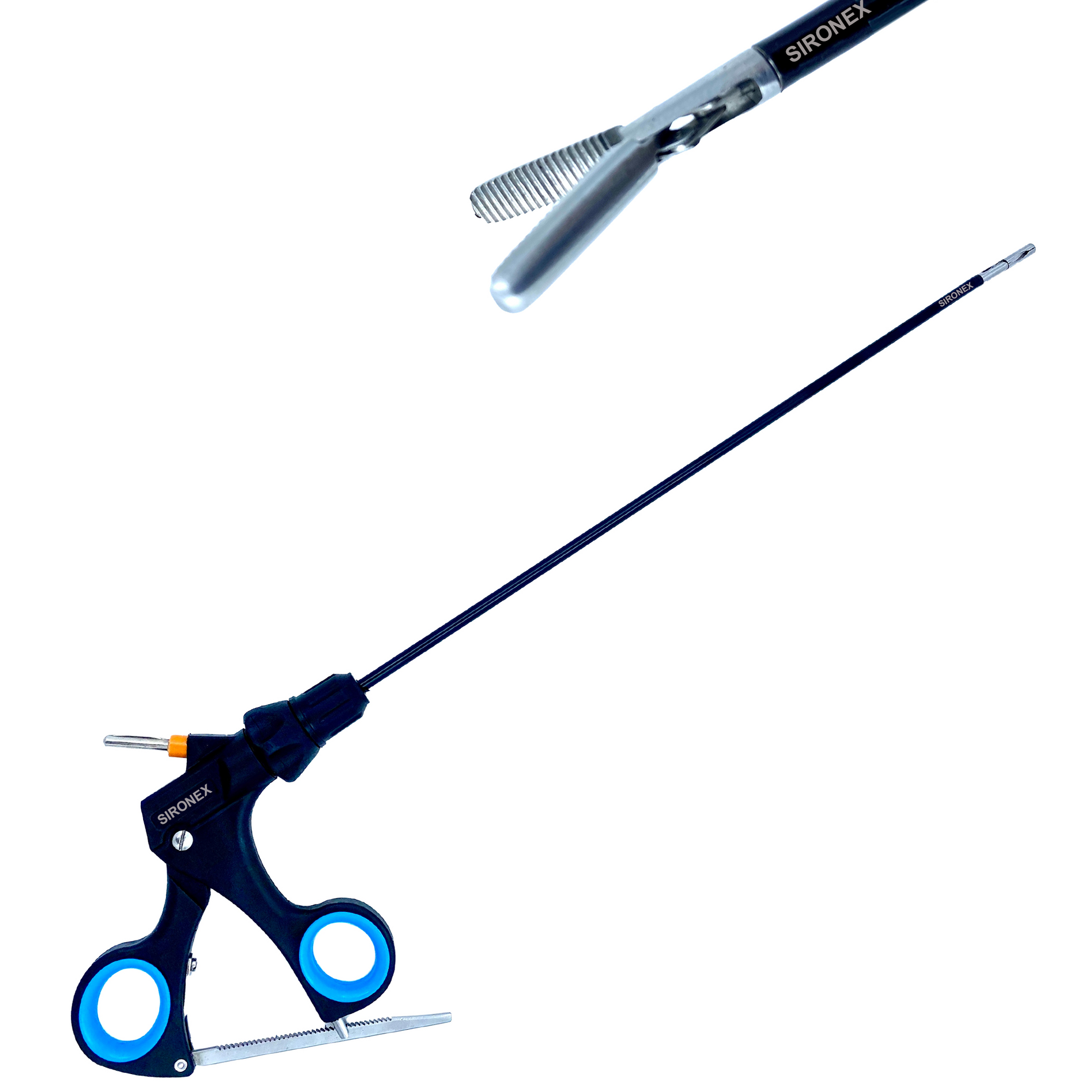 SIRONEX laparoscopic plain atraumatic grasper forceps 5mm x 330mm reusable surgical instrument manufactured from premium surgical-grade stainless steel for gentle tissue grasping, manipulation, and retraction during minimally invasive laparoscopic surgery. Fully autoclavable and compatible with standard 5mm trocars, making it ideal for hospitals, surgical centers, medical colleges, and professional general surgery, gynecology, urology, and gastrointestinal surgery procedures.