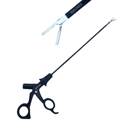 Sironex 5mm laparoscopic bipolar forceps featuring a straight silver jaw design with polished stainless steel construction. Reusable professional healthcare instrument designed for hospitals, clinics, healthcare facilities, and medical training environments requiring durable and high-quality medical equipment.