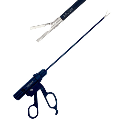 Shop Sironex 5mm laparoscopic vessel sealer cutter with straight silver bipolar forceps design. Premium reusable surgical instrument crafted for durability, precision handling, and professional healthcare applications.