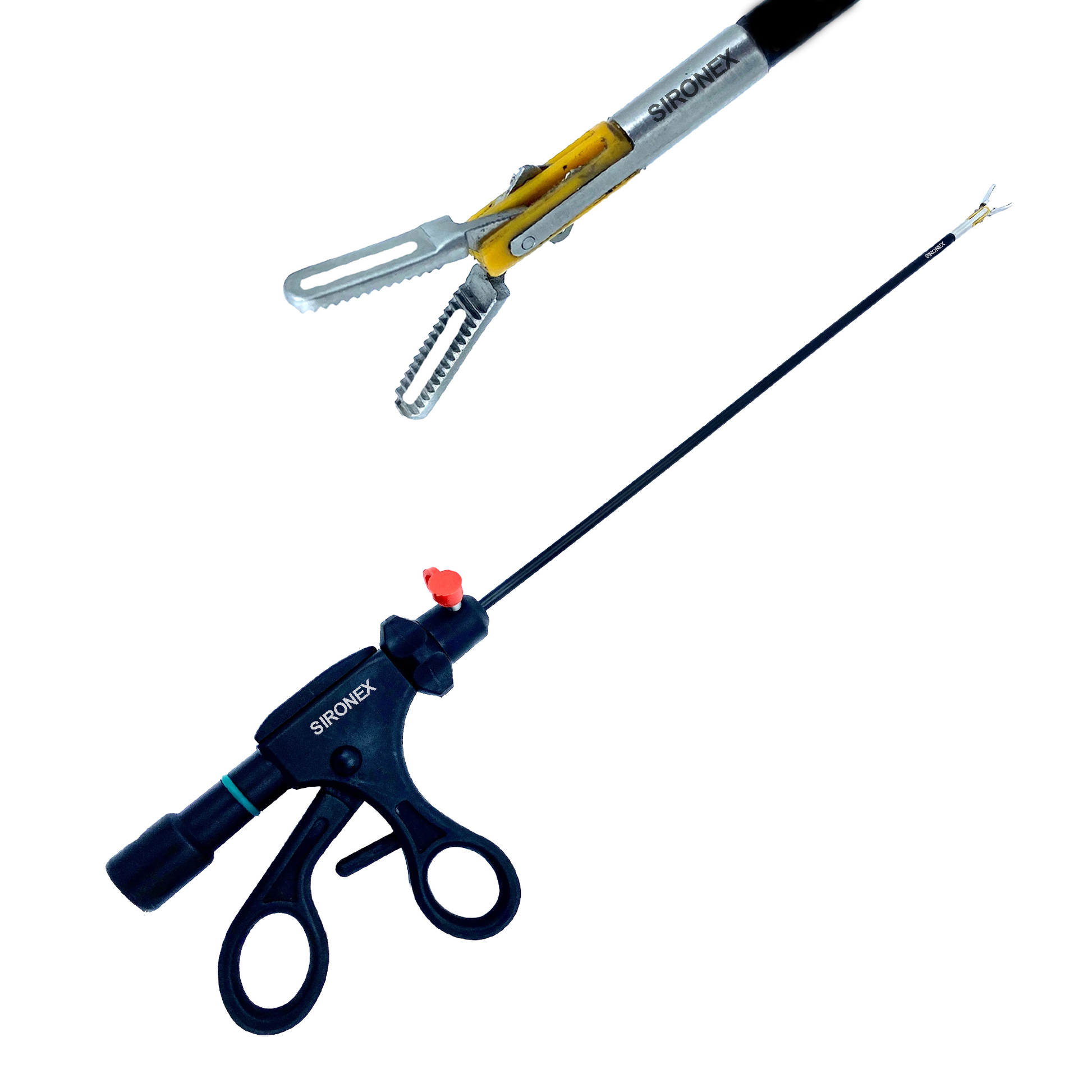 The Sironex Healthcare Laparoscopic Bipolar Fenestrated Forceps is designed for secure grasping, precise bipolar coagulation, and controlled tissue handling during procedures. Its 5mm slim profile, ergonomic handle, and reusable surgical-grade stainless steel construction ensure durability, reliable performance, and easy sterilization for hospitals and surgeons. bowel bowl bipolar grasper best quality supplier  